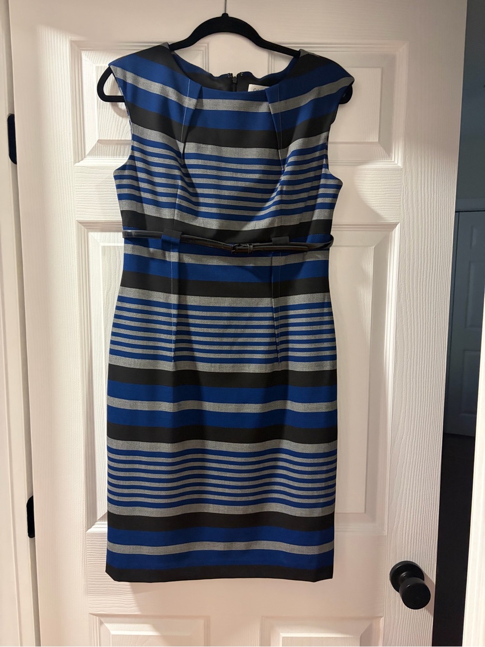 Blue and Black Striped Calvin Klein Dress